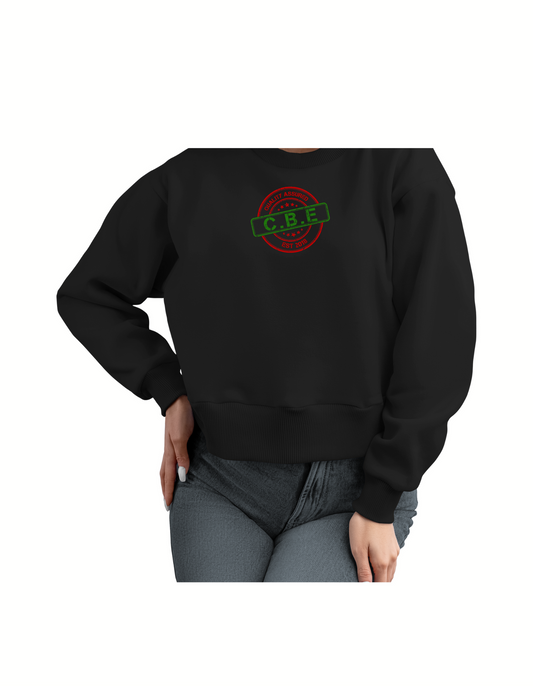 Womens Black Crewneck